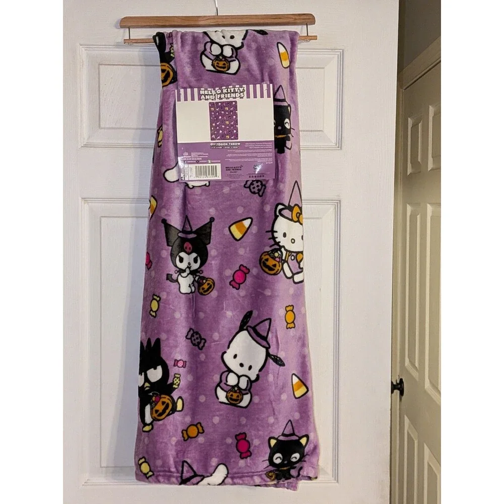 Hello Kitty and Friends Silk Touch Throw Blanket Purple 50x70 Halloween